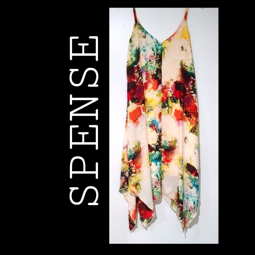 SPENSE Bohomian Spaghetti Strap Tie-dye Dress